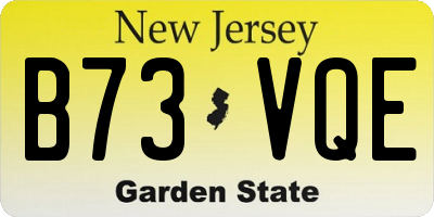 NJ license plate B73VQE
