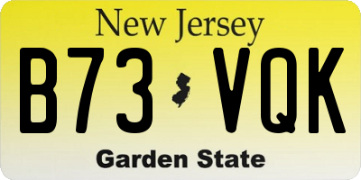 NJ license plate B73VQK