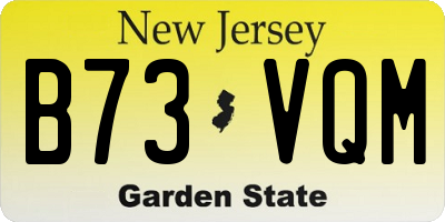 NJ license plate B73VQM