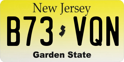NJ license plate B73VQN