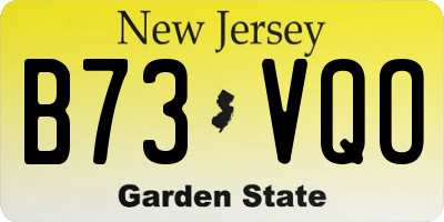 NJ license plate B73VQO
