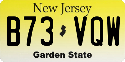 NJ license plate B73VQW