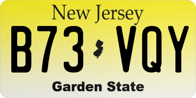 NJ license plate B73VQY