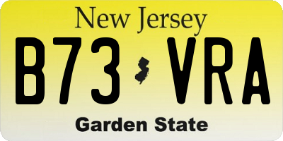 NJ license plate B73VRA