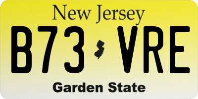 NJ license plate B73VRE