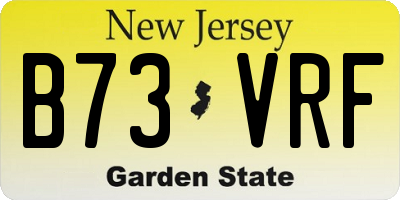 NJ license plate B73VRF