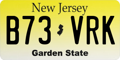 NJ license plate B73VRK