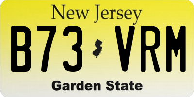 NJ license plate B73VRM
