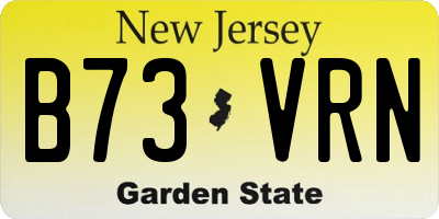 NJ license plate B73VRN