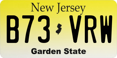 NJ license plate B73VRW