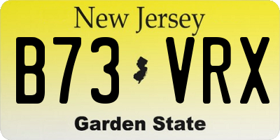 NJ license plate B73VRX