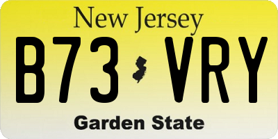 NJ license plate B73VRY