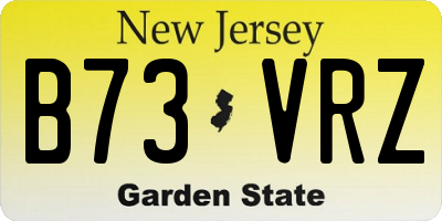 NJ license plate B73VRZ