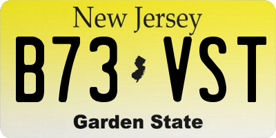 NJ license plate B73VST