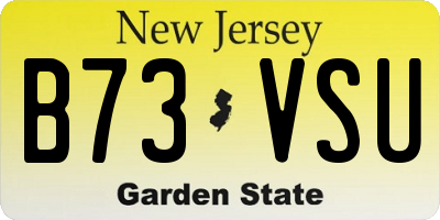 NJ license plate B73VSU