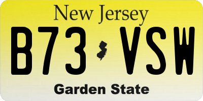 NJ license plate B73VSW