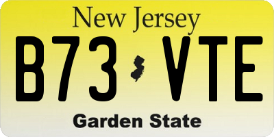 NJ license plate B73VTE