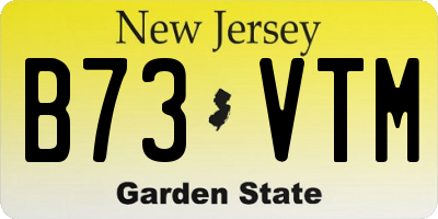 NJ license plate B73VTM
