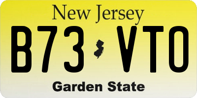 NJ license plate B73VTO