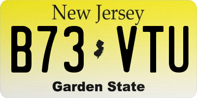 NJ license plate B73VTU