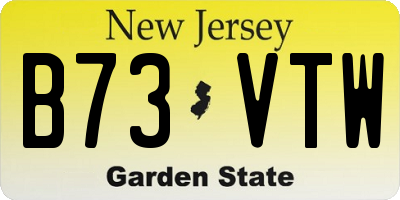 NJ license plate B73VTW