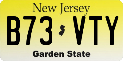 NJ license plate B73VTY