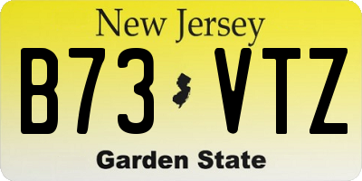 NJ license plate B73VTZ