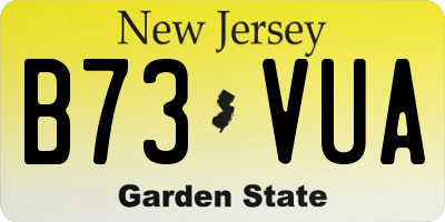 NJ license plate B73VUA
