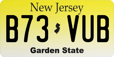 NJ license plate B73VUB