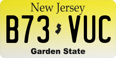 NJ license plate B73VUC