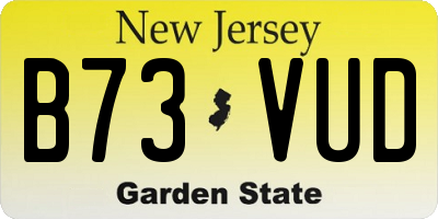 NJ license plate B73VUD