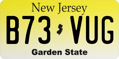 NJ license plate B73VUG