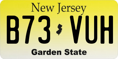 NJ license plate B73VUH