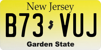 NJ license plate B73VUJ