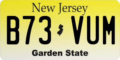 NJ license plate B73VUM