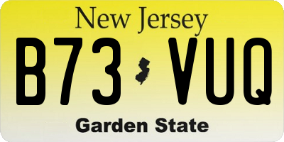 NJ license plate B73VUQ