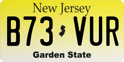 NJ license plate B73VUR