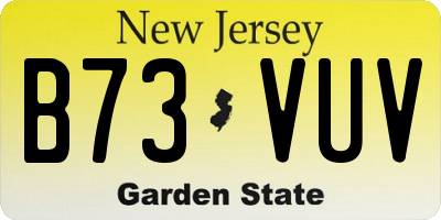 NJ license plate B73VUV
