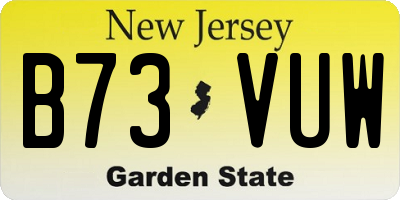NJ license plate B73VUW