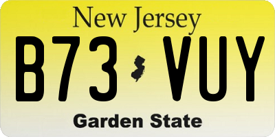 NJ license plate B73VUY