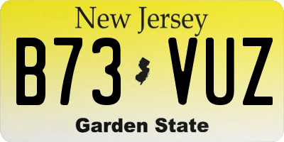 NJ license plate B73VUZ