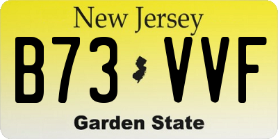 NJ license plate B73VVF