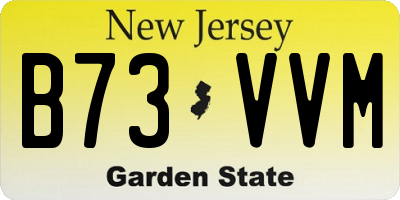NJ license plate B73VVM
