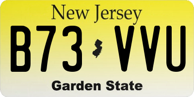 NJ license plate B73VVU