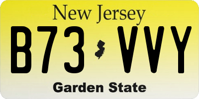 NJ license plate B73VVY
