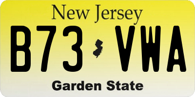 NJ license plate B73VWA
