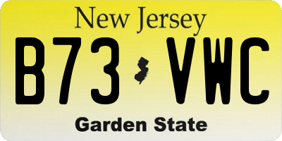 NJ license plate B73VWC