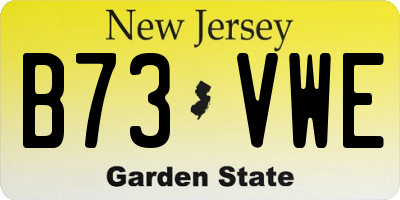 NJ license plate B73VWE