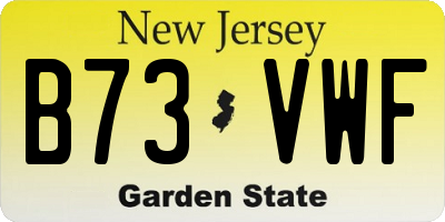 NJ license plate B73VWF