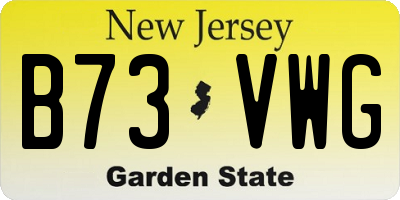 NJ license plate B73VWG